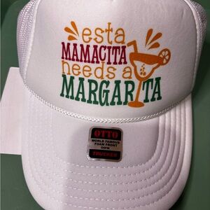 OTTO White Trucker Hat with Colorful Margarita Design